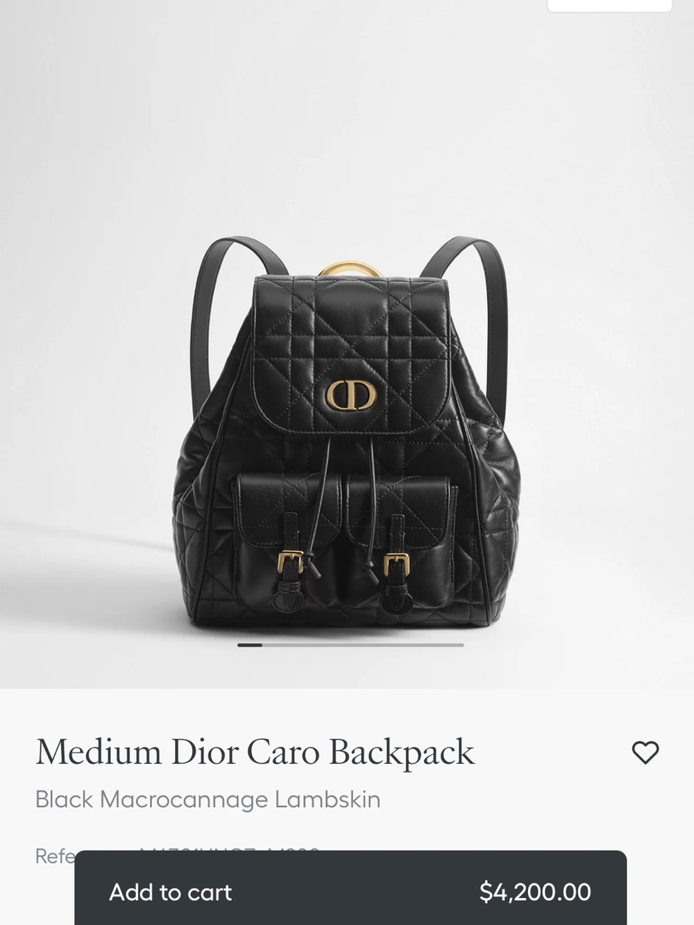 Medium Dior Caro Black Backpack - Picture 7 of 7